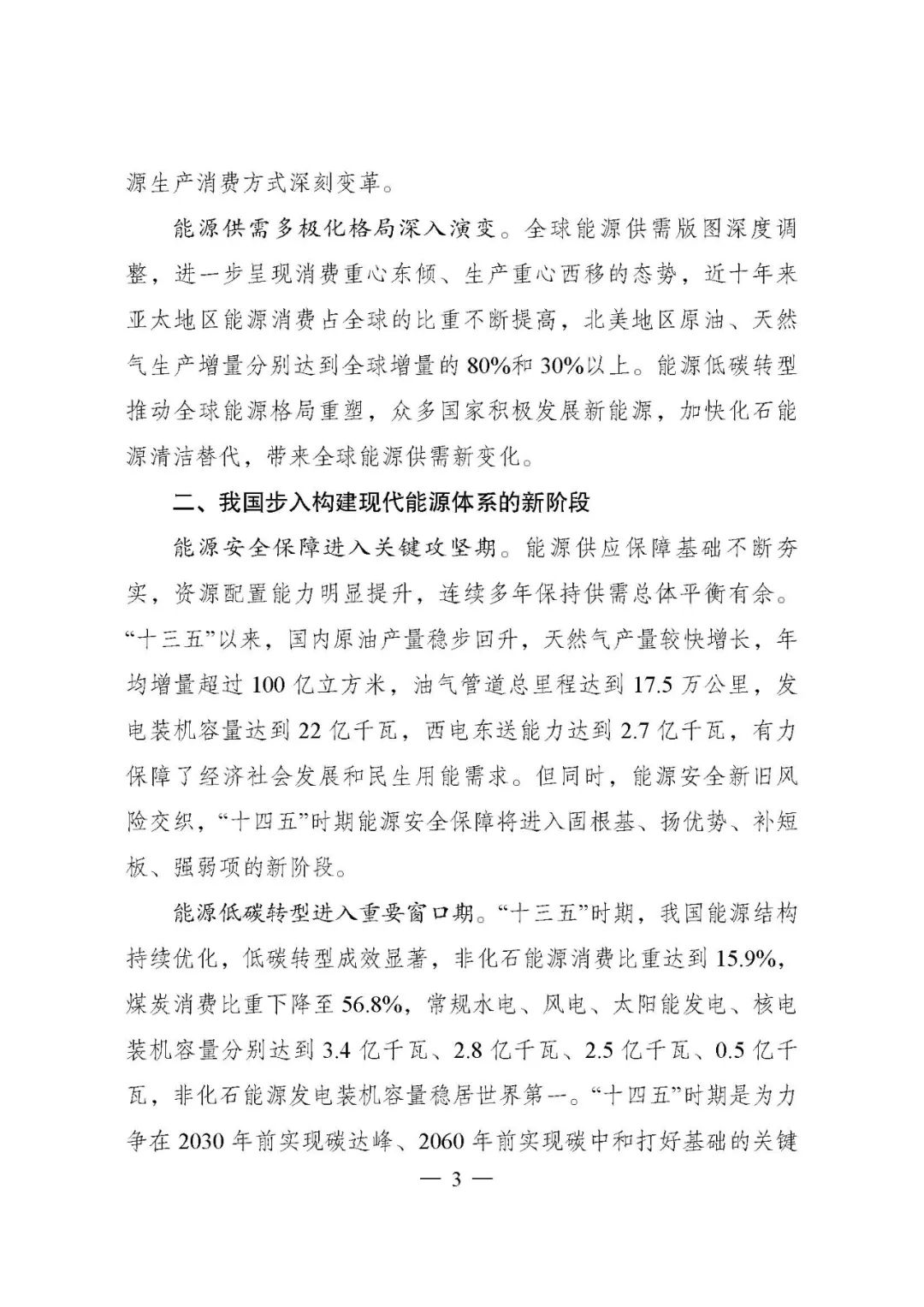 重磅!《“十四五”现代能源体系规划》发布