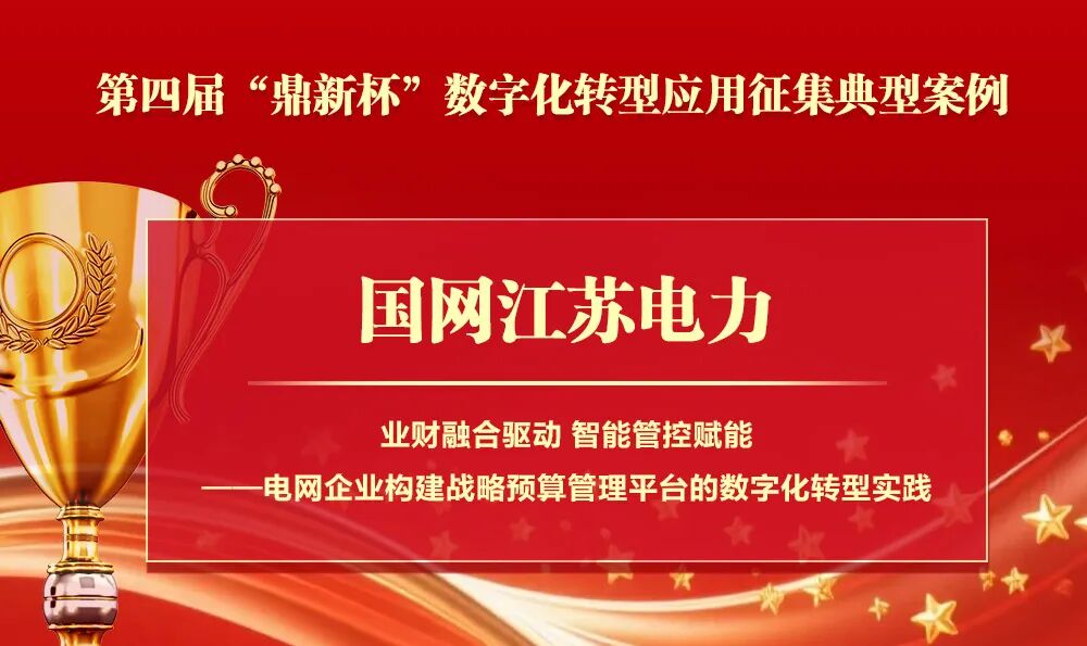 祝贺！国网江苏电力、南网互联网公司项目入选“鼎新杯”典型案例